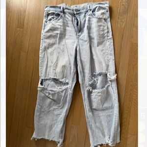 American Eagle Distressed Mom Jeans, Size 18